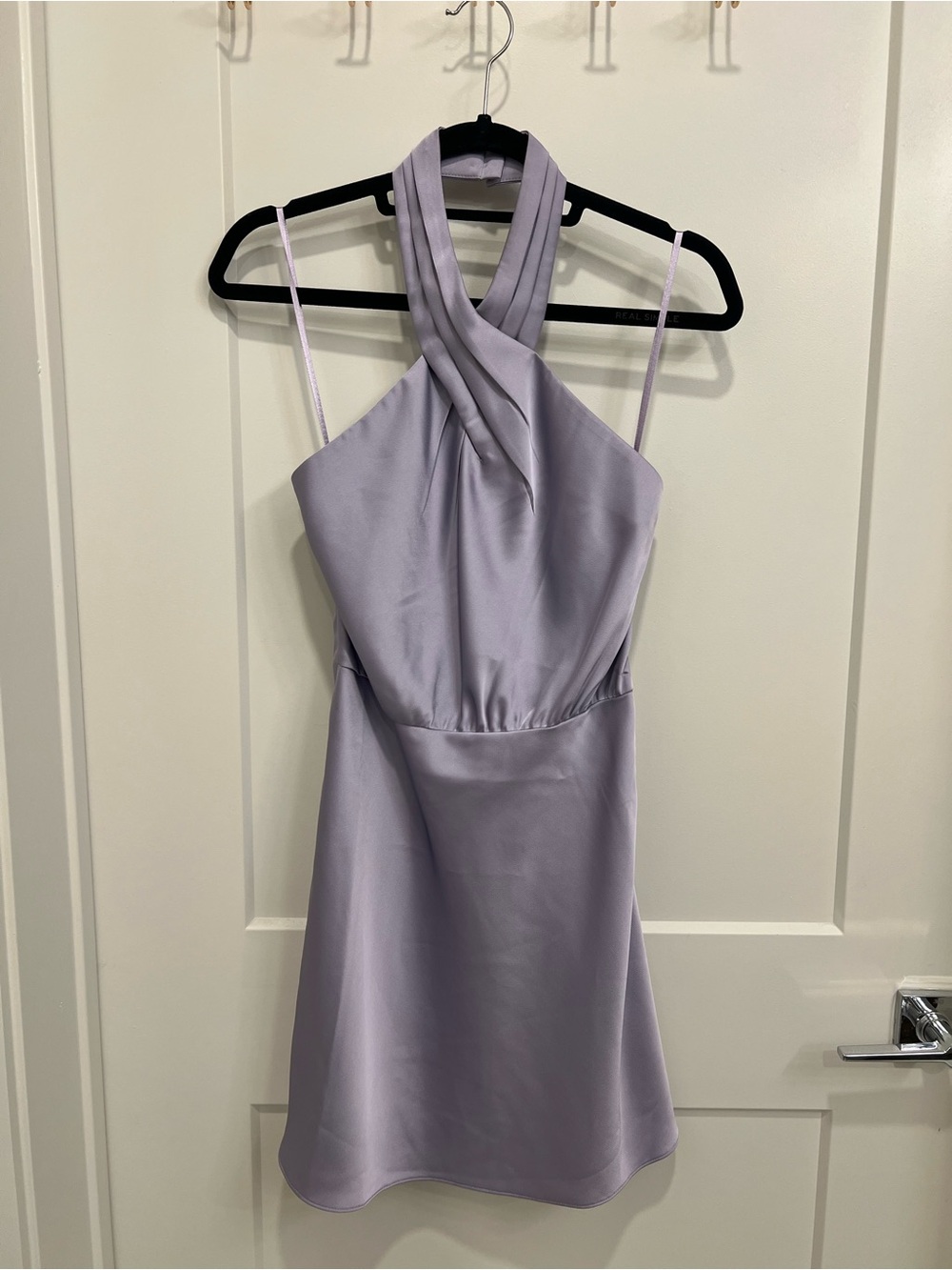 Anthropologie BHLD Elegant Lilac Halter Satin Cocktail Dress